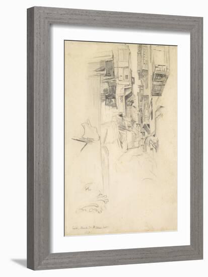 Street Scene, Cairo, 1854 (Pencil on Paper)-William Holman Hunt-Framed Giclee Print