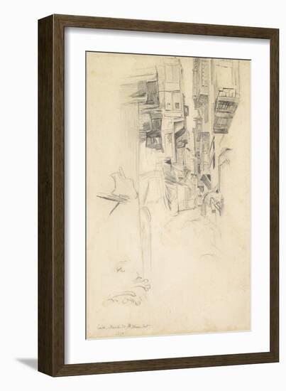 Street Scene, Cairo, 1854 (Pencil on Paper)-William Holman Hunt-Framed Giclee Print