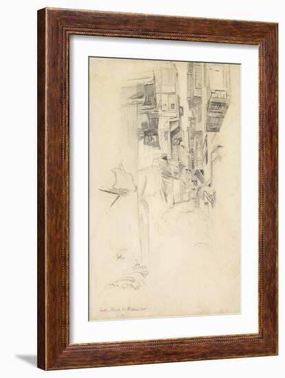 Street Scene, Cairo, 1854 (Pencil on Paper)-William Holman Hunt-Framed Giclee Print