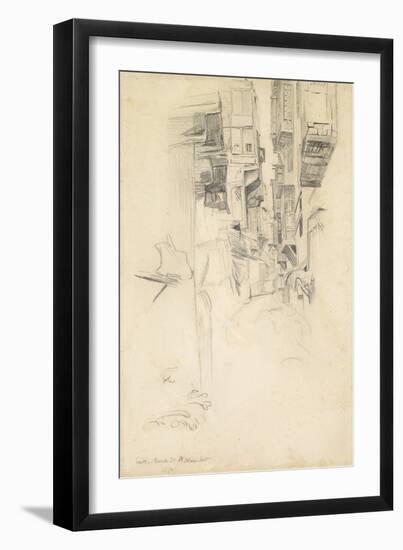 Street Scene, Cairo, 1854 (Pencil on Paper)-William Holman Hunt-Framed Giclee Print