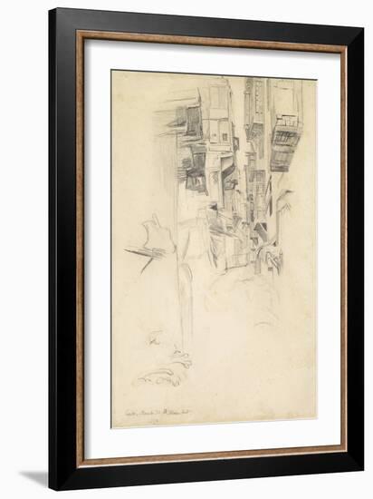 Street Scene, Cairo, 1854 (Pencil on Paper)-William Holman Hunt-Framed Giclee Print