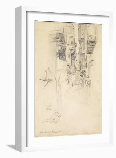 Street Scene, Cairo, 1854 (Pencil on Paper)-William Holman Hunt-Framed Giclee Print