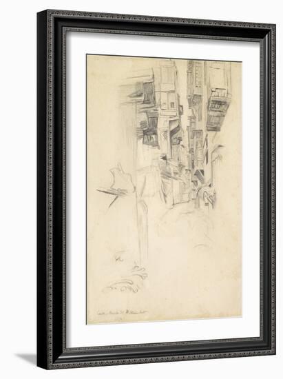 Street Scene, Cairo, 1854 (Pencil on Paper)-William Holman Hunt-Framed Giclee Print