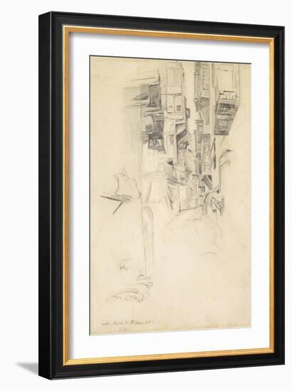 Street Scene, Cairo, 1854 (Pencil on Paper)-William Holman Hunt-Framed Giclee Print