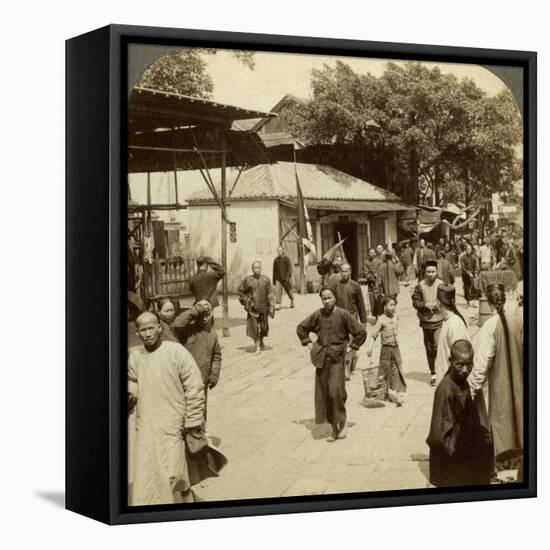 Street Scene, Canton, China-Underwood & Underwood-Framed Premier Image Canvas