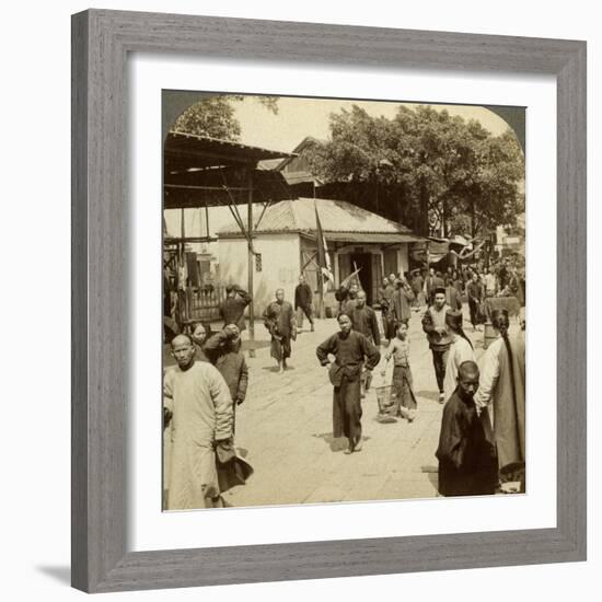 Street Scene, Canton, China-Underwood & Underwood-Framed Photographic Print