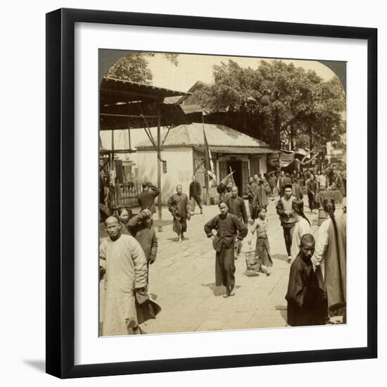 Street Scene, Canton, China-Underwood & Underwood-Framed Photographic Print