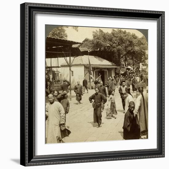 Street Scene, Canton, China-Underwood & Underwood-Framed Photographic Print