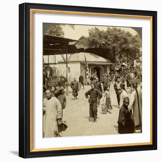 Street Scene, Canton, China-Underwood & Underwood-Framed Photographic Print