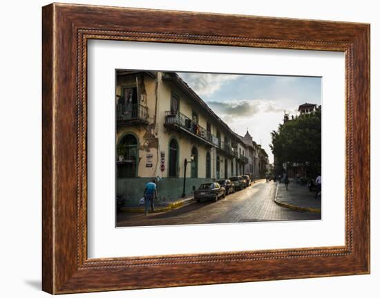 Street scene, Casco Viejo, UNESCO World Heritage Site, Panama City, Panama, Central America-Michael Runkel-Framed Photographic Print