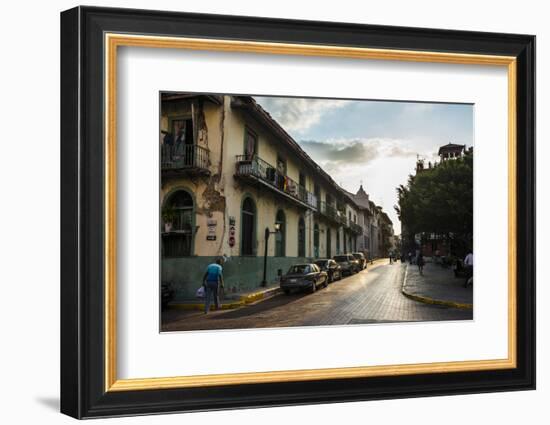 Street scene, Casco Viejo, UNESCO World Heritage Site, Panama City, Panama, Central America-Michael Runkel-Framed Photographic Print