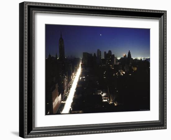 Street Scene During Blackout in New York City-Bill Eppridge-Framed Photographic Print