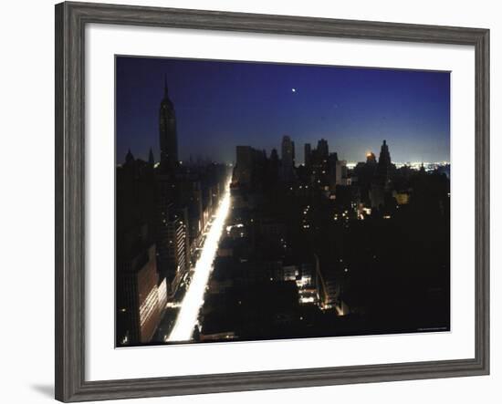 Street Scene During Blackout in New York City-Bill Eppridge-Framed Photographic Print