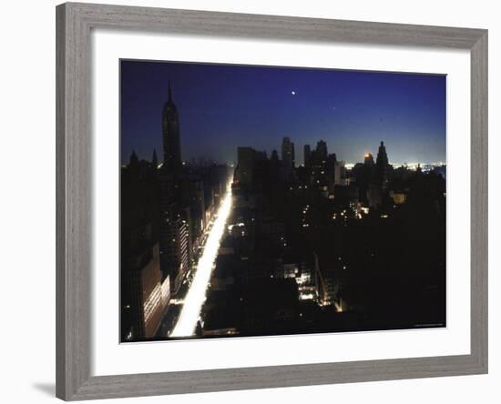Street Scene During Blackout in New York City-Bill Eppridge-Framed Photographic Print