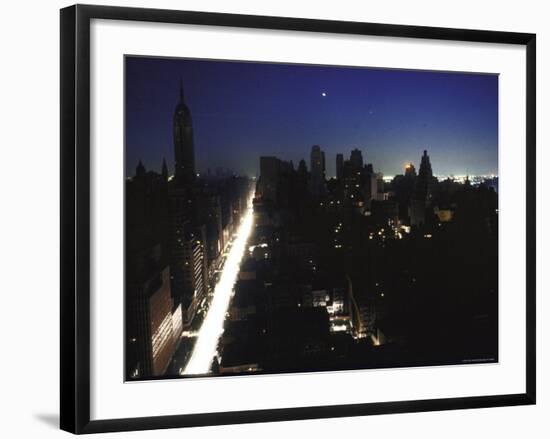 Street Scene During Blackout in New York City-Bill Eppridge-Framed Photographic Print