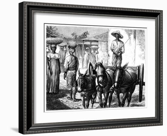 Street Scene, Haiti, 19th Century-T Wust-Framed Giclee Print