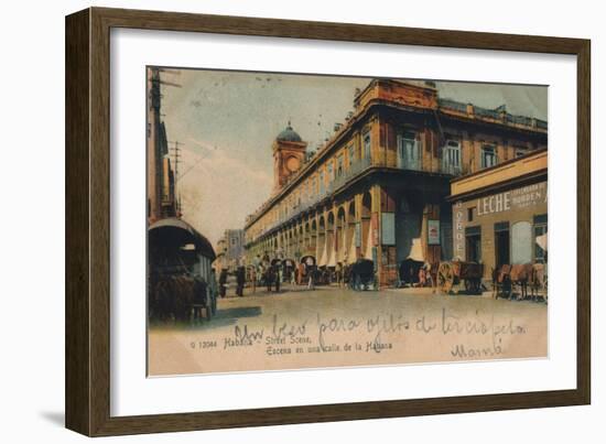 Street Scene, Havana, Cuba, C1910-null-Framed Giclee Print