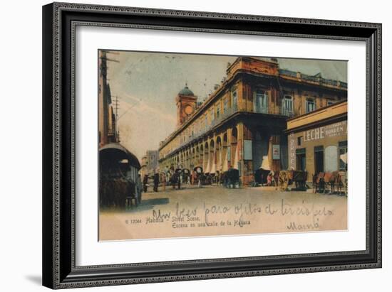 Street Scene, Havana, Cuba, C1910-null-Framed Giclee Print