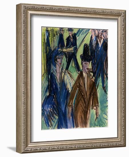 Street Scene II-Ernst Ludwig Kirchner-Framed Art Print