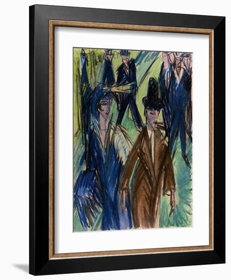 Street Scene II-Ernst Ludwig Kirchner-Framed Art Print