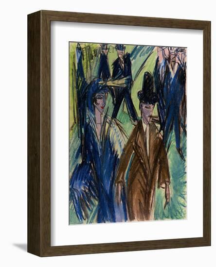 Street Scene II-Ernst Ludwig Kirchner-Framed Art Print