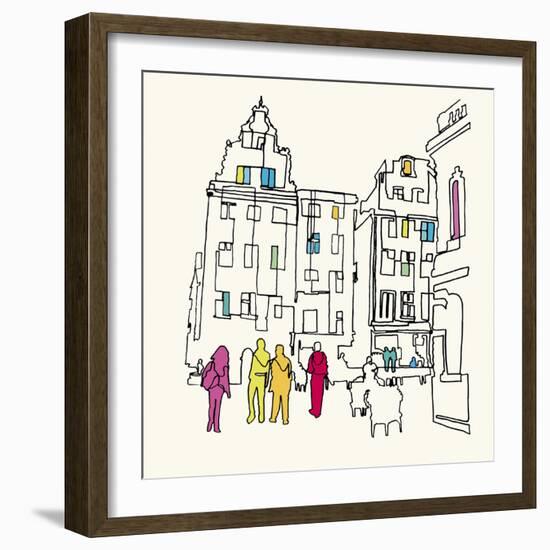 Street Scene II-Tom Frazier-Framed Giclee Print