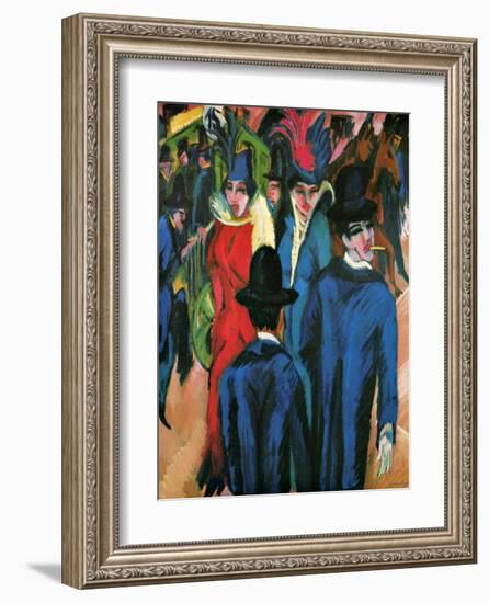 Street Scene in Berlin-Ernst Ludwig Kirchner-Framed Giclee Print