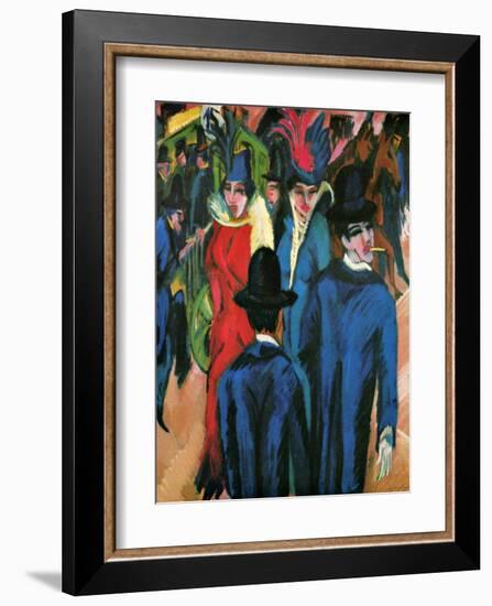 Street Scene in Berlin-Ernst Ludwig Kirchner-Framed Giclee Print