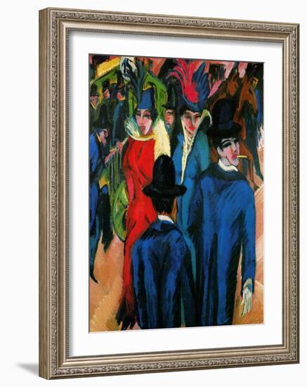 Street Scene in Berlin-Ernst Ludwig Kirchner-Framed Giclee Print