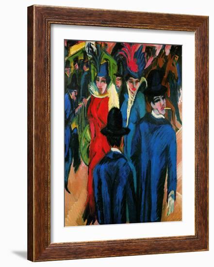 Street Scene in Berlin-Ernst Ludwig Kirchner-Framed Giclee Print