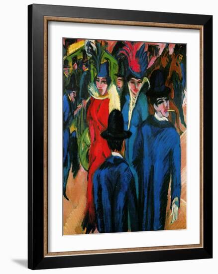 Street Scene in Berlin-Ernst Ludwig Kirchner-Framed Giclee Print