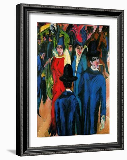 Street Scene in Berlin-Ernst Ludwig Kirchner-Framed Giclee Print