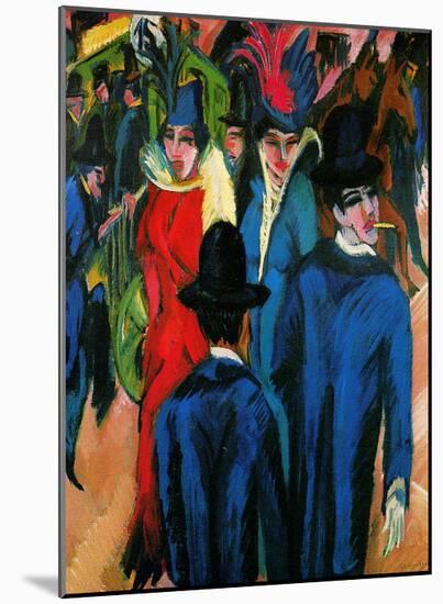 Street Scene in Berlin-Ernst Ludwig Kirchner-Mounted Giclee Print