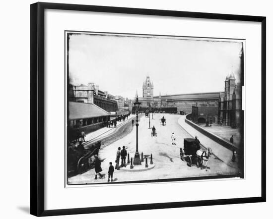 Street Scene in Bristol, Including Train Station in the Background-null-Framed Photographic Print