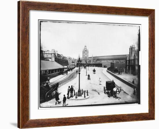 Street Scene in Bristol, Including Train Station in the Background-null-Framed Photographic Print
