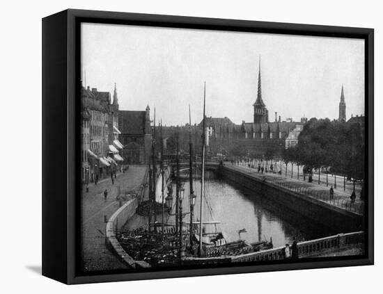 Street Scene in Copenhagen, Denmark, 1893-John L Stoddard-Framed Premier Image Canvas