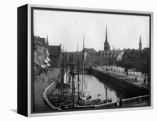 Street Scene in Copenhagen, Denmark, 1893-John L Stoddard-Framed Premier Image Canvas