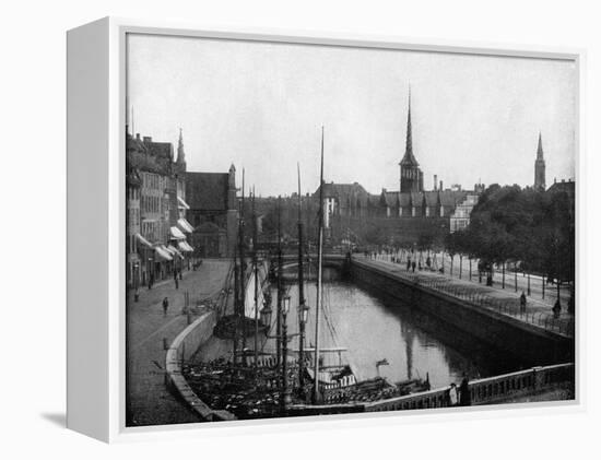 Street Scene in Copenhagen, Denmark, 1893-John L Stoddard-Framed Premier Image Canvas