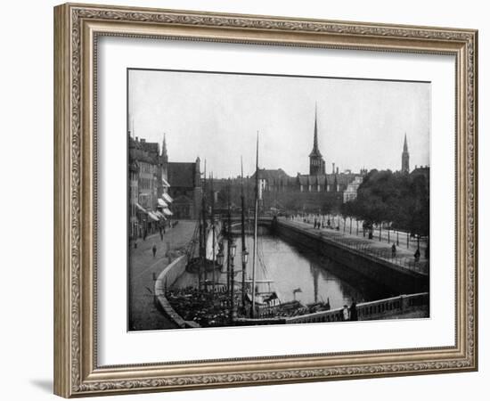 Street Scene in Copenhagen, Denmark, 1893-John L Stoddard-Framed Giclee Print