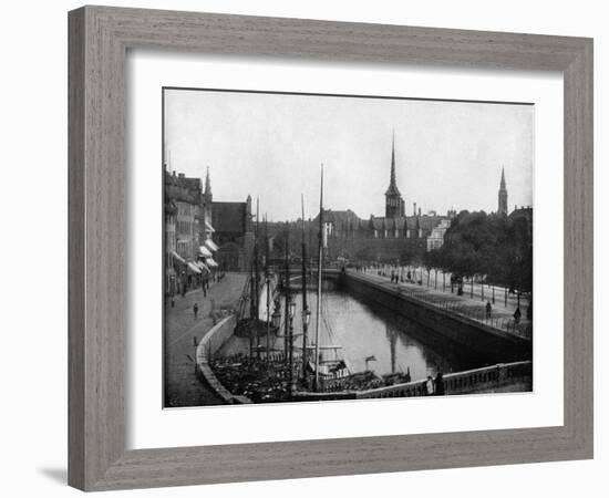 Street Scene in Copenhagen, Denmark, 1893-John L Stoddard-Framed Giclee Print