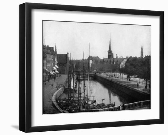 Street Scene in Copenhagen, Denmark, 1893-John L Stoddard-Framed Giclee Print