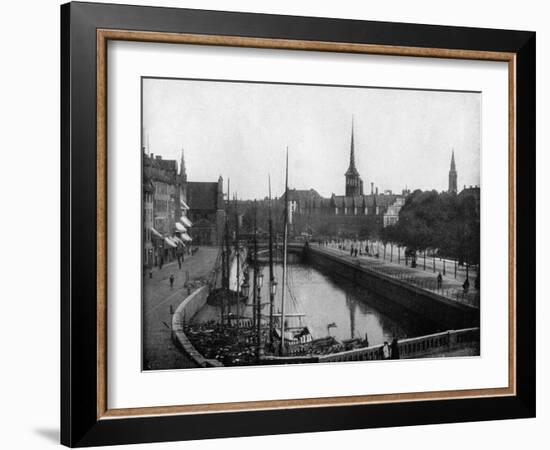 Street Scene in Copenhagen, Denmark, 1893-John L Stoddard-Framed Giclee Print