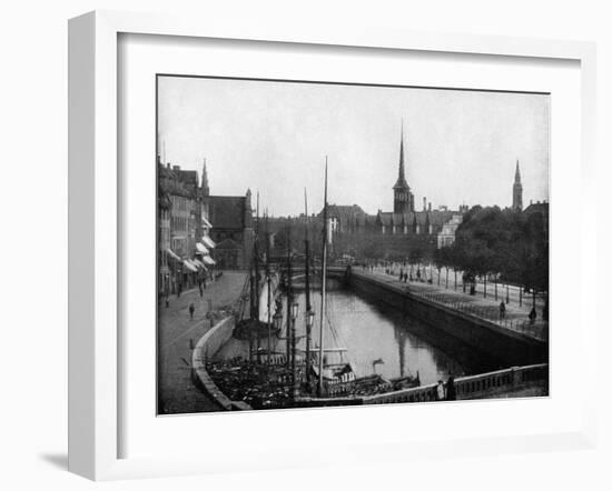 Street Scene in Copenhagen, Denmark, 1893-John L Stoddard-Framed Giclee Print