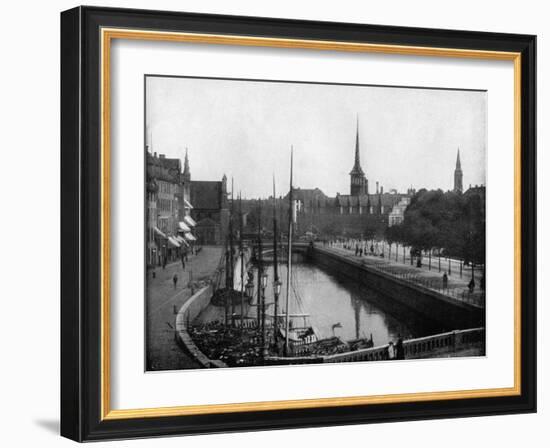 Street Scene in Copenhagen, Denmark, 1893-John L Stoddard-Framed Giclee Print