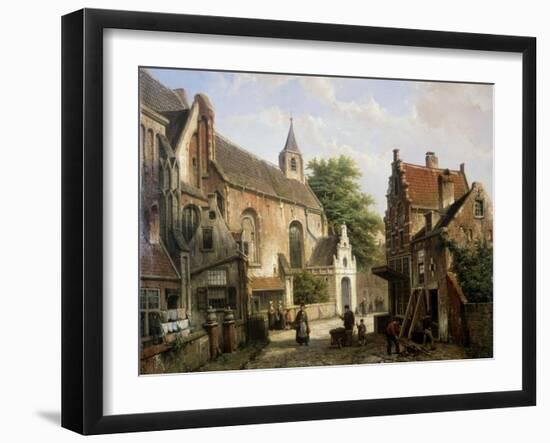 Street Scene in Delft-Willem Koekkoek-Framed Giclee Print