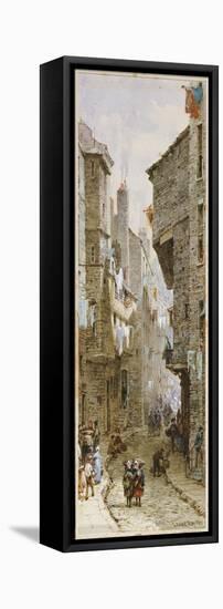 Street Scene in Edinburgh-Louise J. Rayner-Framed Premier Image Canvas