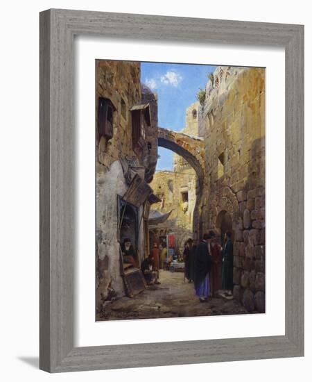 Street Scene in Jerusalem-Gustave Bauernfeind-Framed Giclee Print