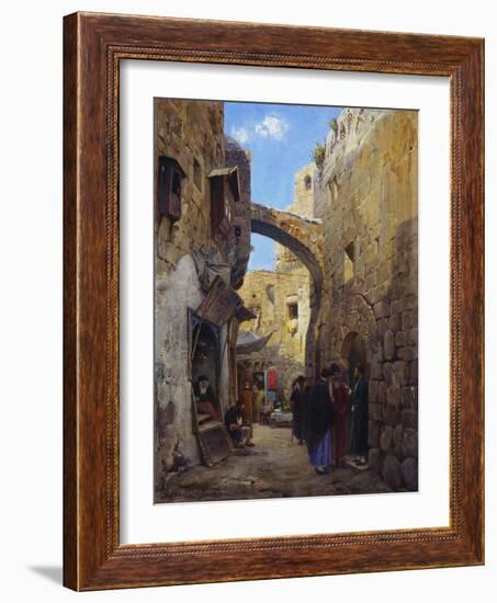 Street Scene in Jerusalem-Gustave Bauernfeind-Framed Giclee Print