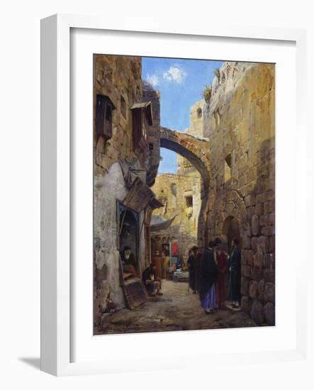 Street Scene in Jerusalem-Gustave Bauernfeind-Framed Giclee Print