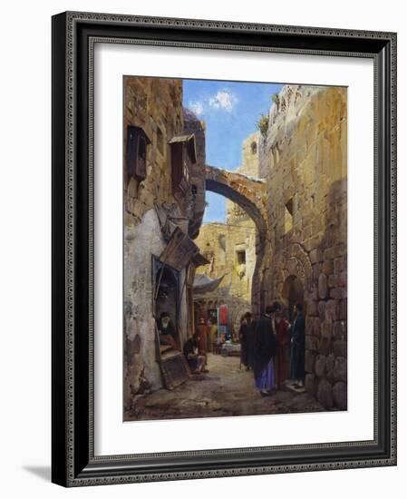 Street Scene in Jerusalem-Gustave Bauernfeind-Framed Giclee Print
